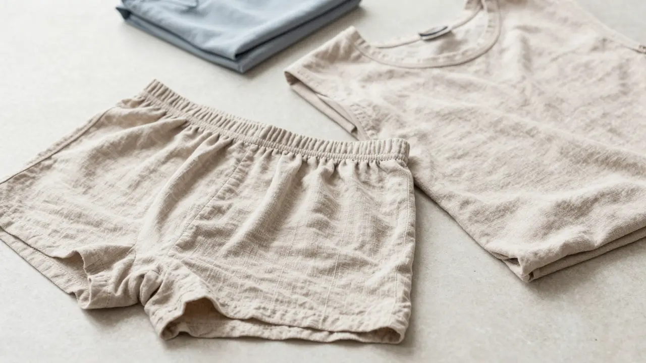 Srovnání přirozených látek a volných šatů pro proceduru.