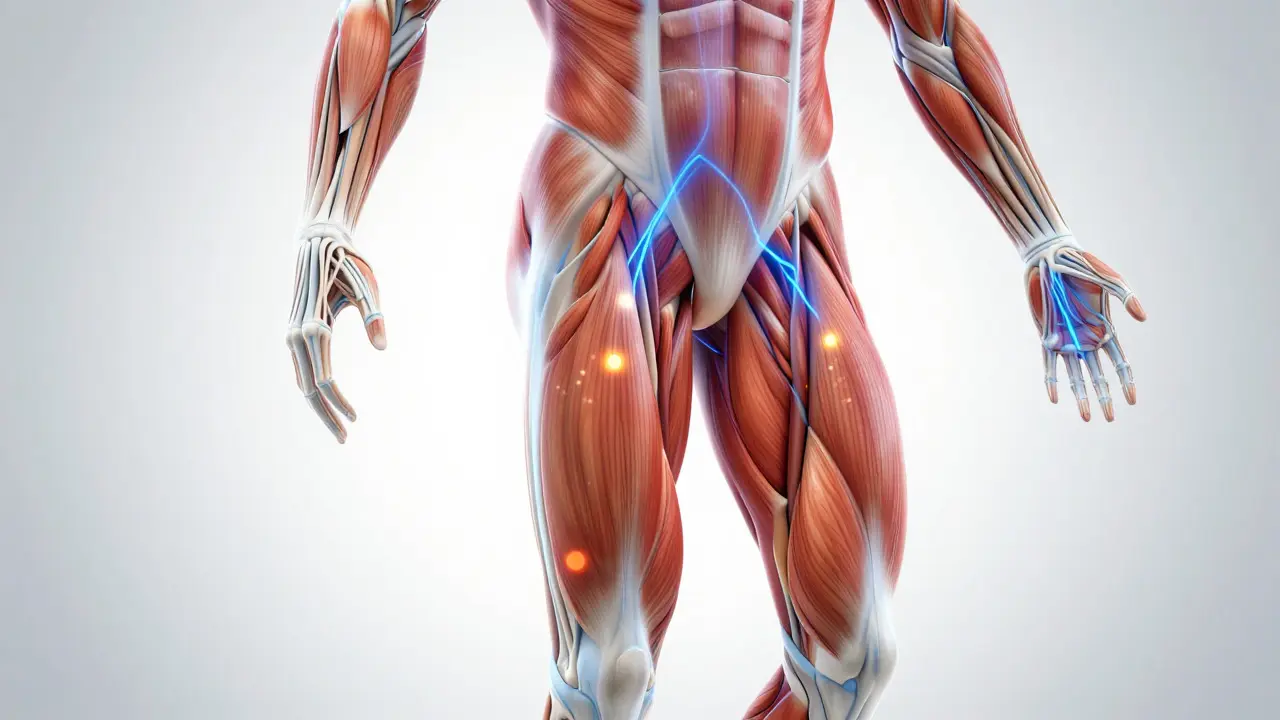 Ilustrace odstraňování kyseliny mléčné ze svalů pomocí chladivé energie